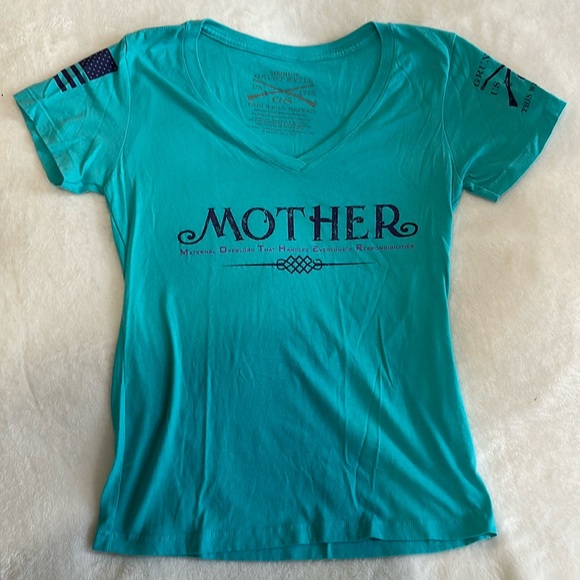 Grunt Style Tops - Grunt Style “Mother” medium teal t-shirt